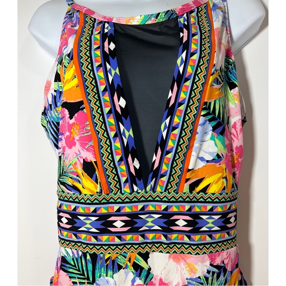 La Blanca Tropicali Hi-Neck Plunge Swim - Picture 4 of 7